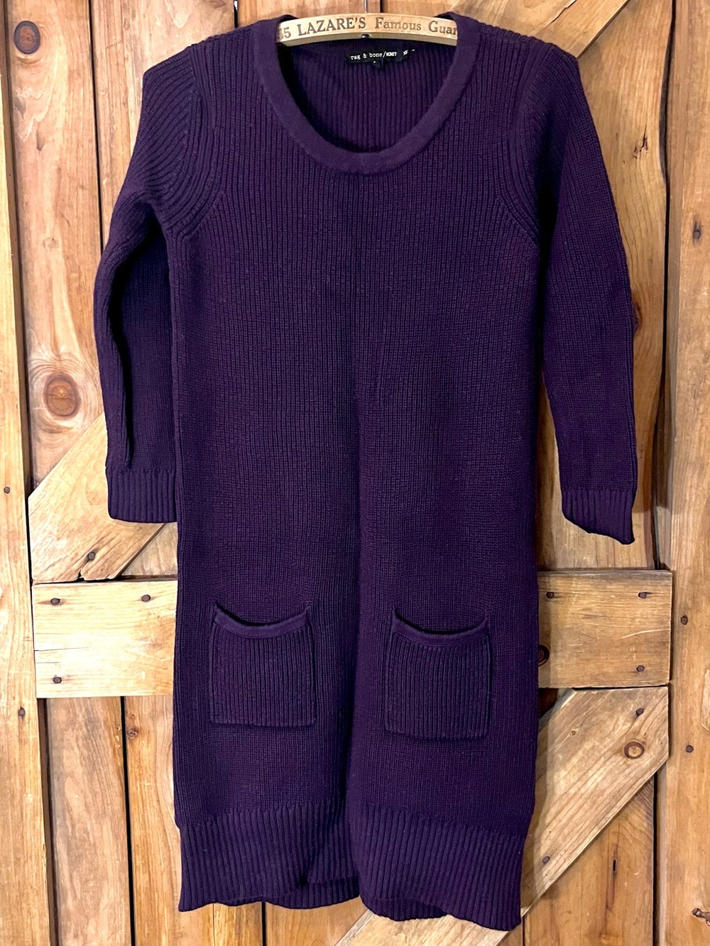 Rag & Bone KNIT Merino Wool Long Sweater Dress Purple XS